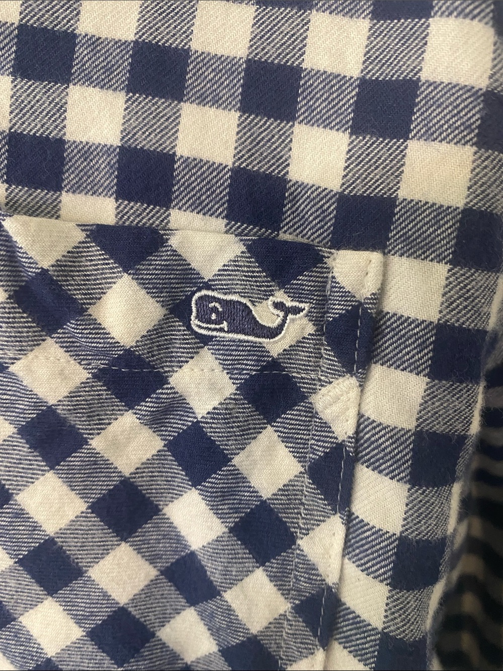 Vineyard Vines Navy and White Gingham Button-Down Shirt - Picture 3 of 4